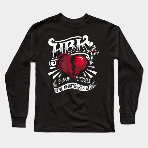 Shawn Michaels HBK Heartbreak Kid Long Sleeve T-Shirt by Holman